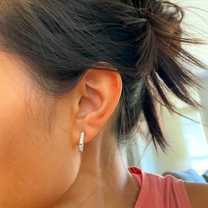 Swarovski crystal half hoop earrings